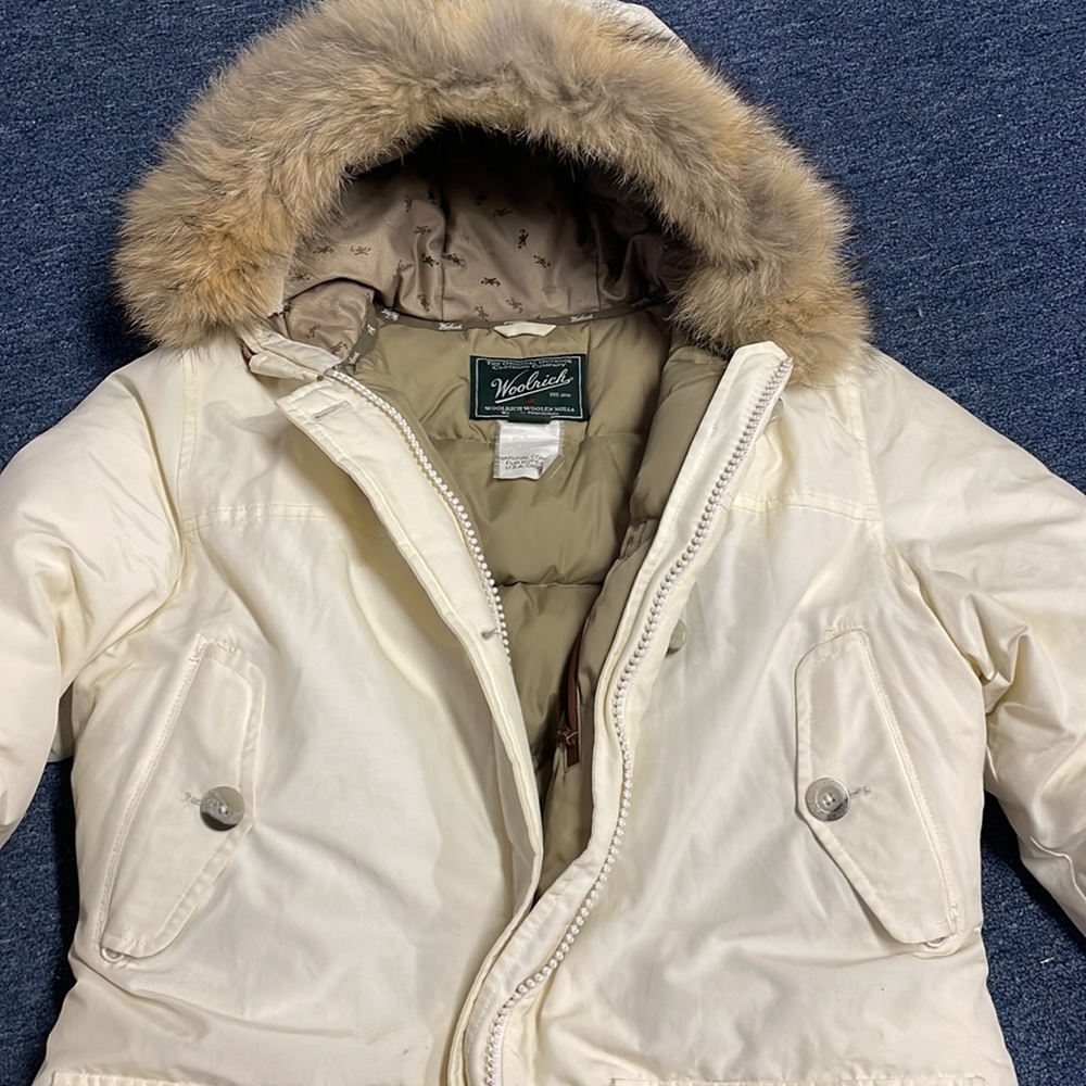 Wool rich down coyote lined coat